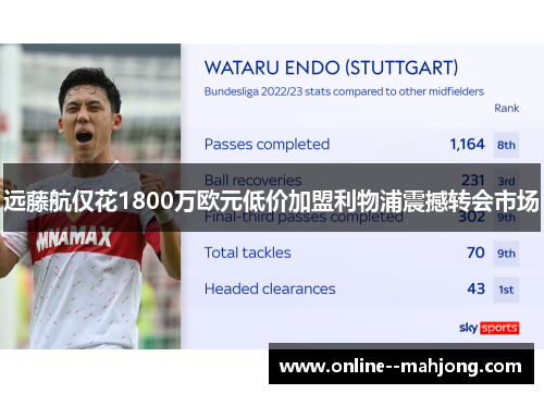 远藤航仅花1800万欧元低价加盟利物浦震撼转会市场